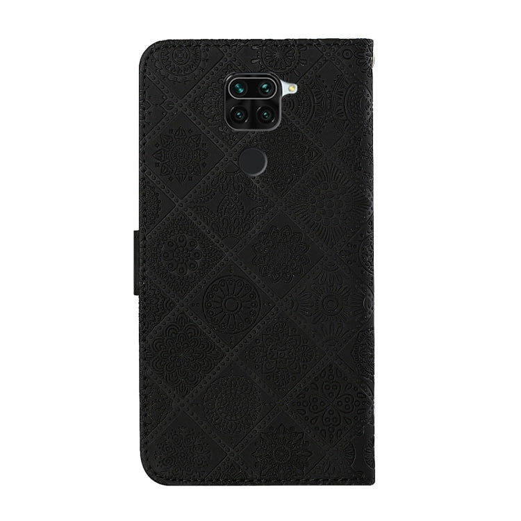 For Xiaomi Redmi Note 9 Ethnic Style Embossed Pattern Horizontal Flip Leather Case with Holder & Card Slots & Wallet & Lanyard