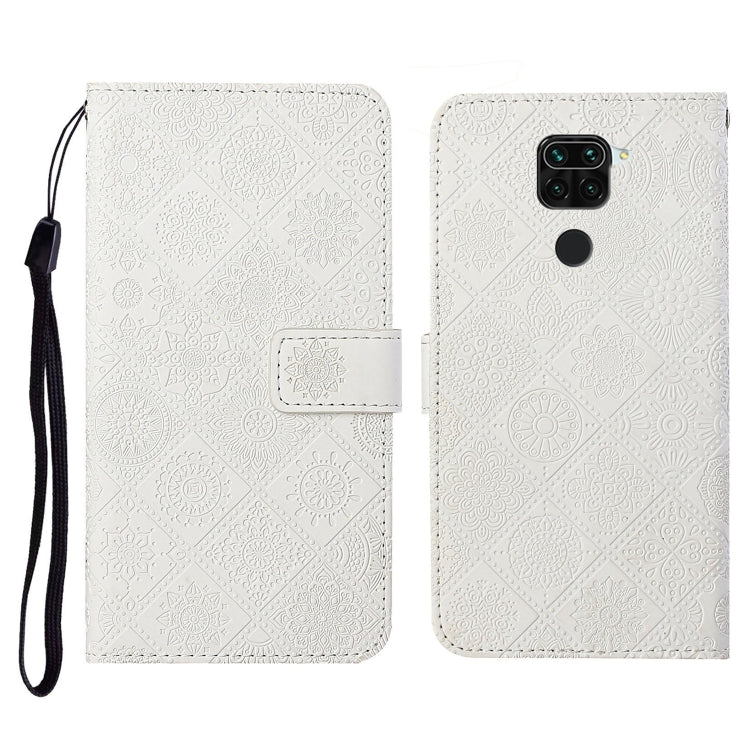 For Xiaomi Redmi Note 9 Ethnic Style Embossed Pattern Horizontal Flip Leather Case with Holder & Card Slots & Wallet & Lanyard