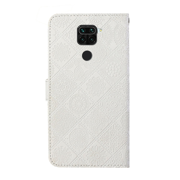 For Xiaomi Redmi Note 9 Ethnic Style Embossed Pattern Horizontal Flip Leather Case with Holder & Card Slots & Wallet & Lanyard