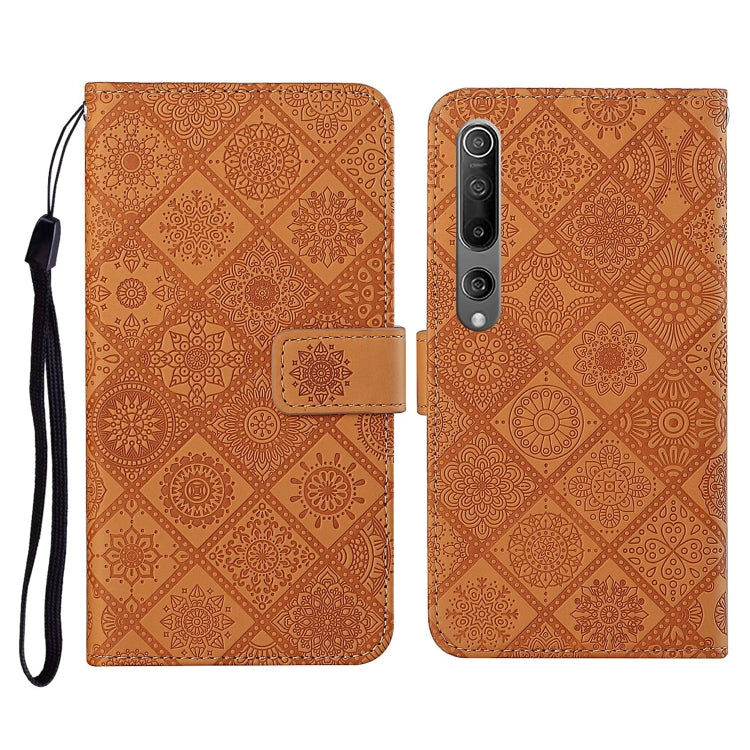 For Xiaomi Mi 10 5G Ethnic Style Embossed Pattern Horizontal Flip Leather Case with Holder & Card Slots & Wallet & Lanyard