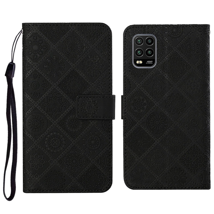 For Xiaomi Mi 10 Lite 5G Ethnic Style Embossed Pattern Horizontal Flip Leather Case with Holder & Card Slots & Wallet & Lanyard