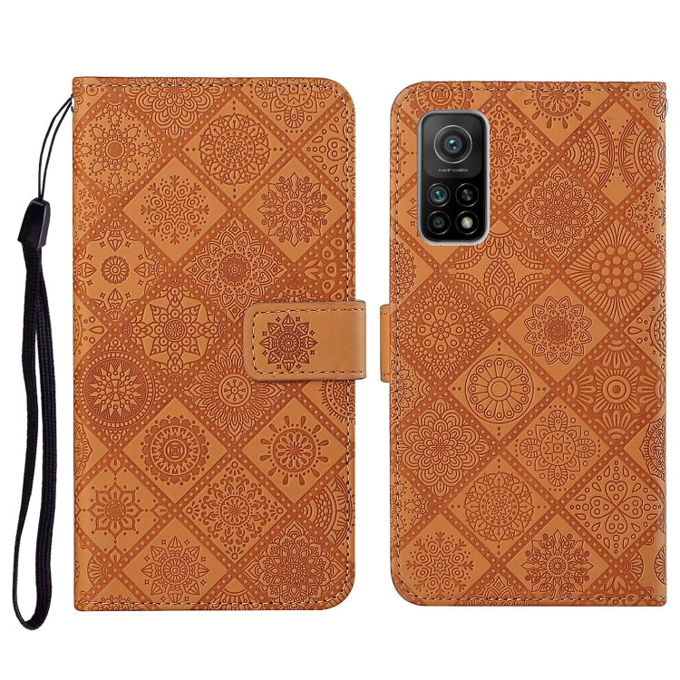 For Xiaomi Mi 10T 5G Ethnic Style Embossed Pattern Horizontal Flip Leather Case with Holder & Card Slots & Wallet & Lanyard