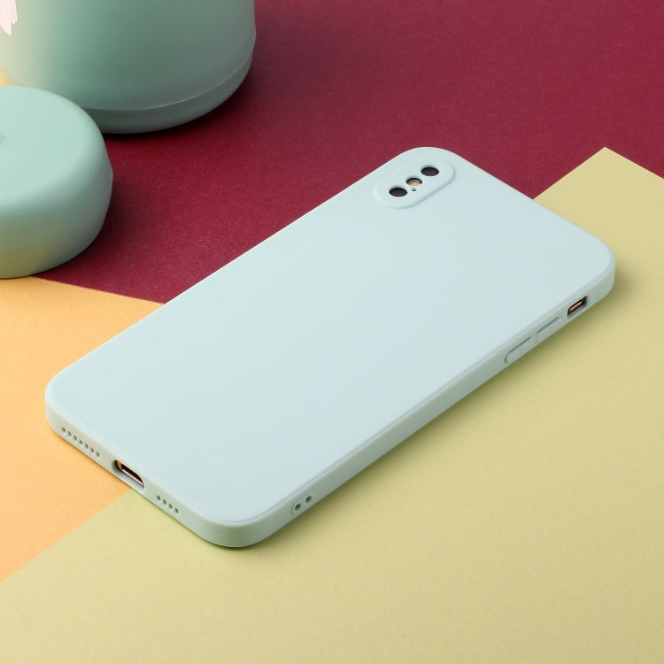 For iPhone X / XS Straight Edge Solid Color TPU Shockproof Case