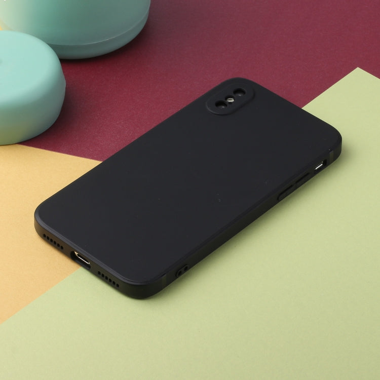 For iPhone X / XS Straight Edge Solid Color TPU Shockproof Case