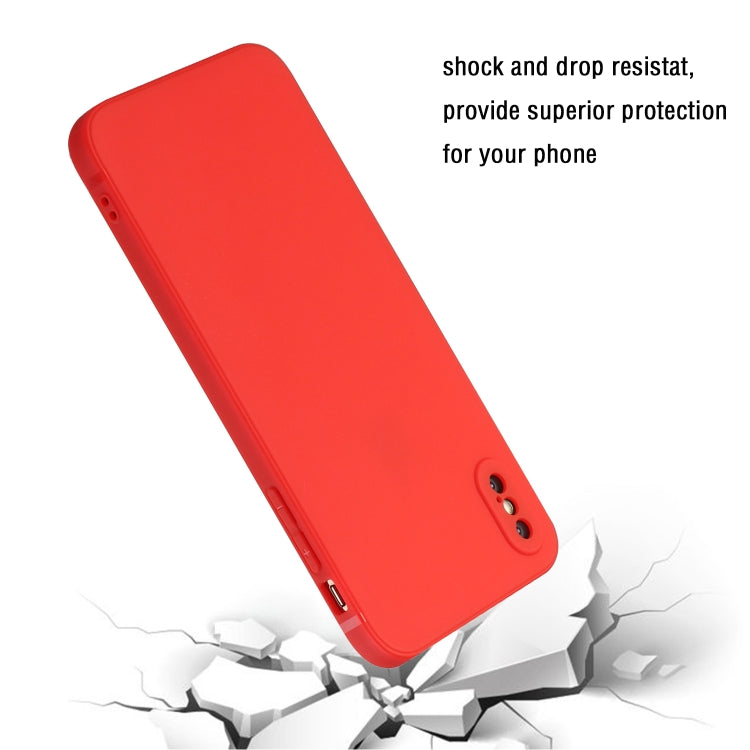For iPhone X / XS Straight Edge Solid Color TPU Shockproof Case