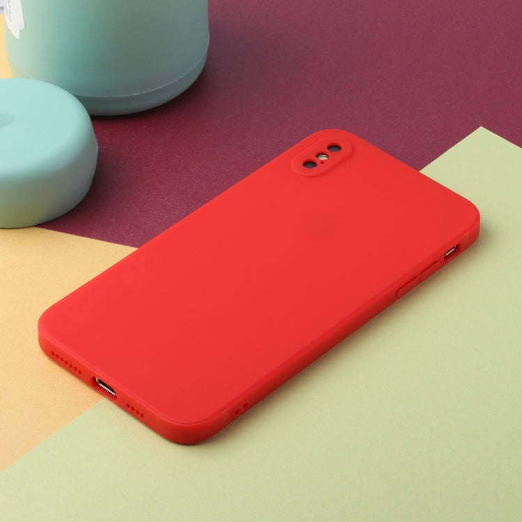 For iPhone X / XS Straight Edge Solid Color TPU Shockproof Case