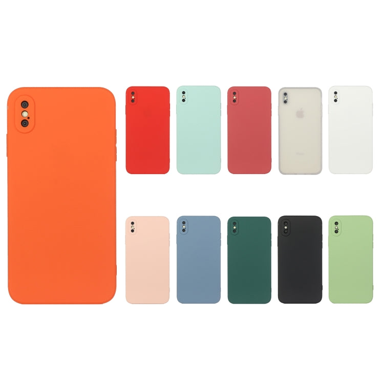 For iPhone X / XS Straight Edge Solid Color TPU Shockproof Case
