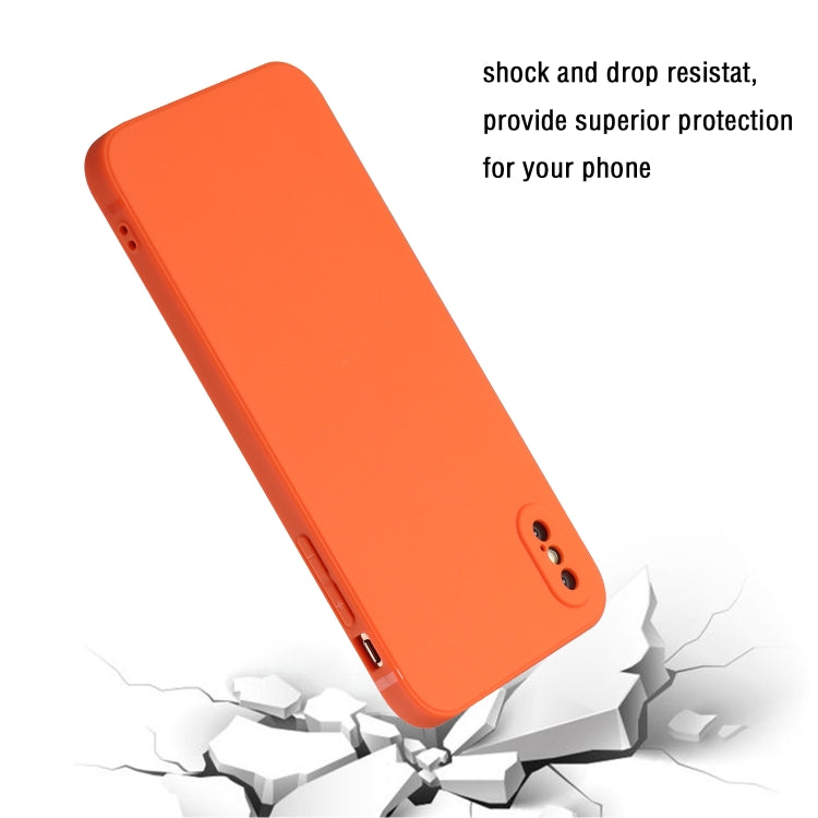 For iPhone X / XS Straight Edge Solid Color TPU Shockproof Case