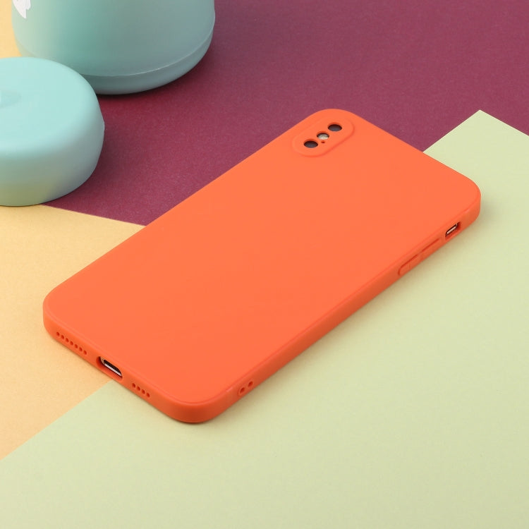 For iPhone X / XS Straight Edge Solid Color TPU Shockproof Case