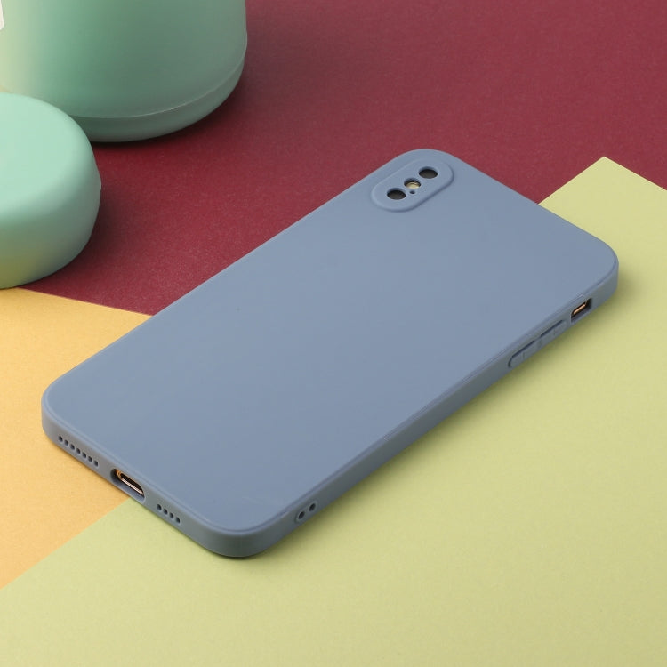 For iPhone X / XS Straight Edge Solid Color TPU Shockproof Case