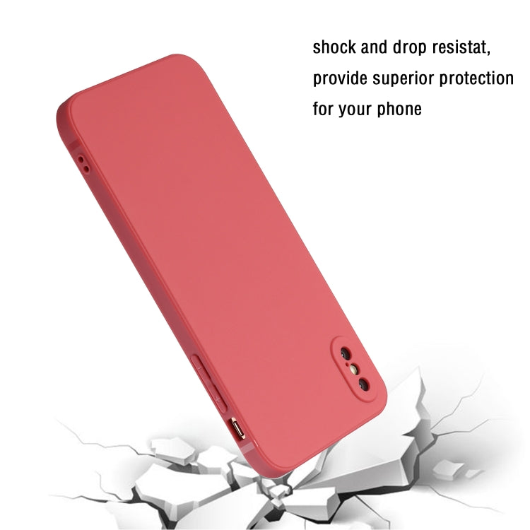 For iPhone X / XS Straight Edge Solid Color TPU Shockproof Case