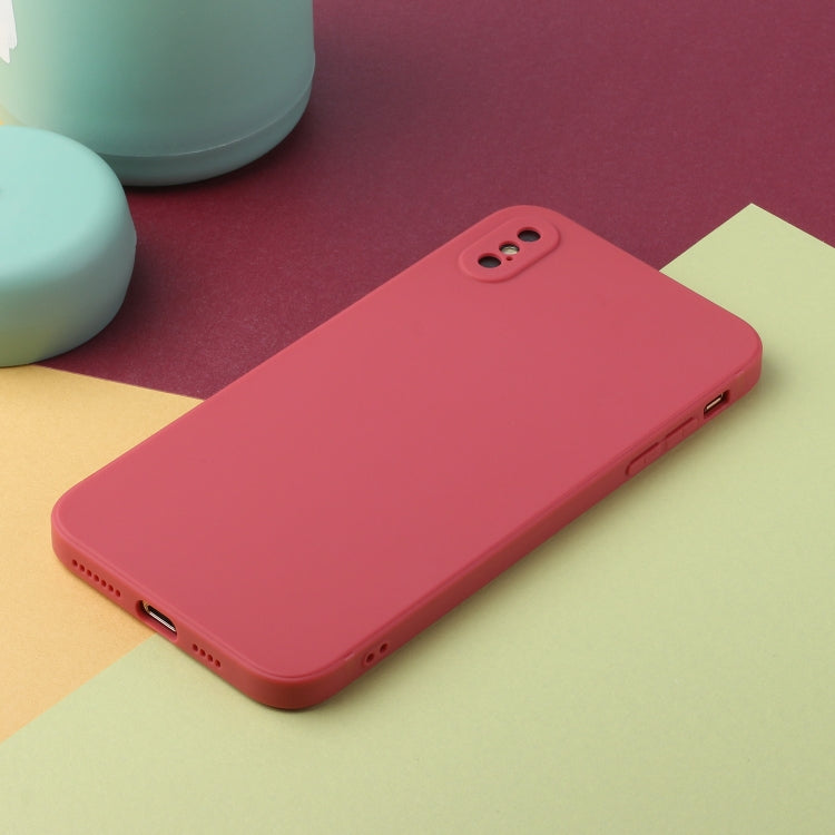 For iPhone X / XS Straight Edge Solid Color TPU Shockproof Case