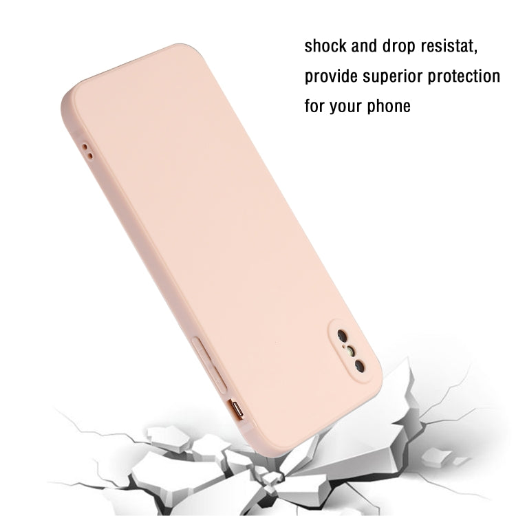 For iPhone X / XS Straight Edge Solid Color TPU Shockproof Case