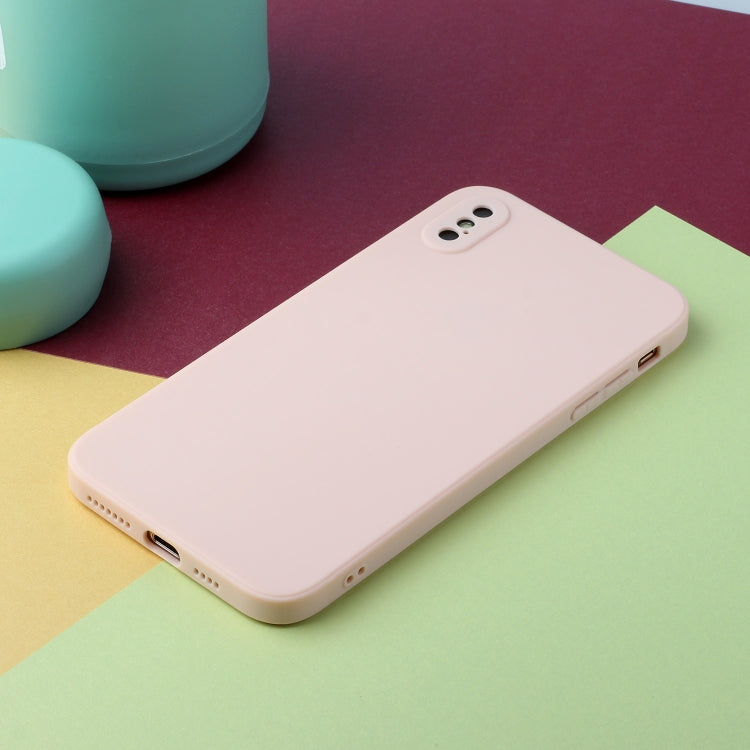 For iPhone X / XS Straight Edge Solid Color TPU Shockproof Case