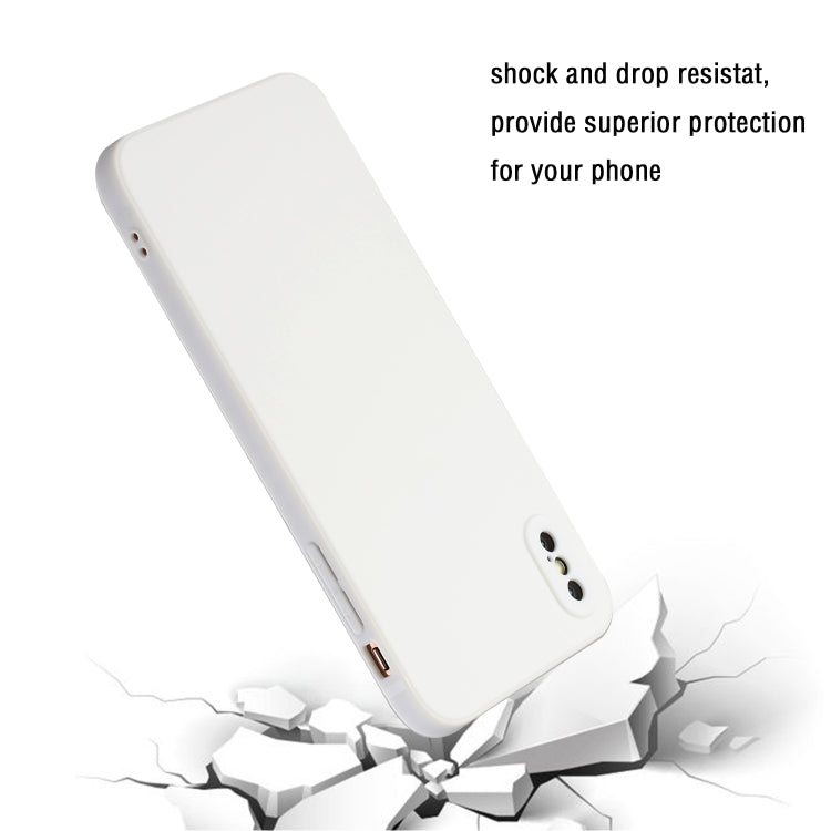For iPhone X / XS Straight Edge Solid Color TPU Shockproof Case