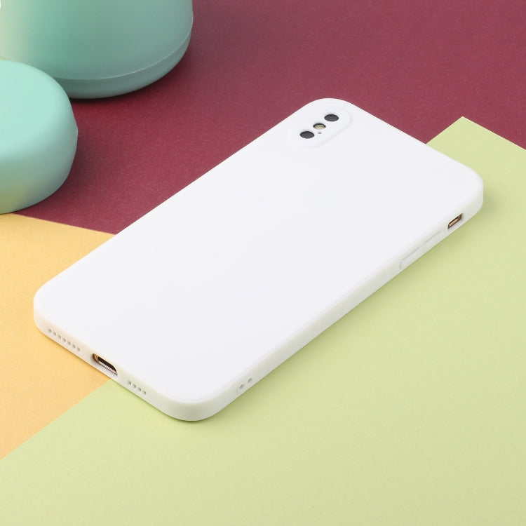 For iPhone X / XS Straight Edge Solid Color TPU Shockproof Case