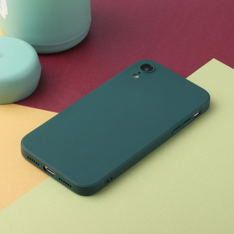 For iPhone XR Straight Edge Solid Color TPU Shockproof Case