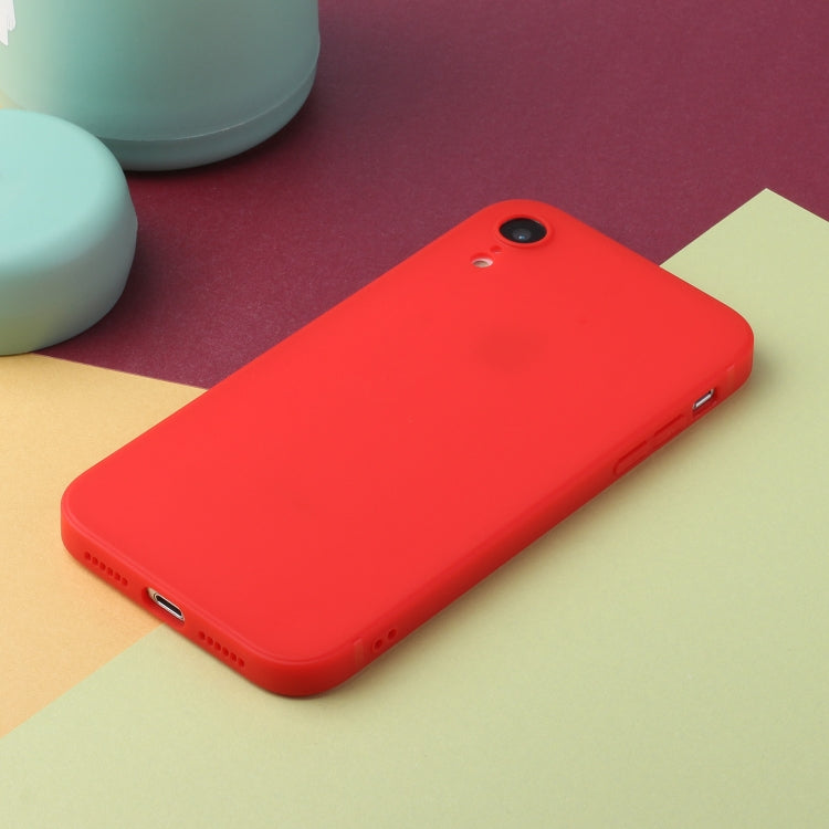 For iPhone XR Straight Edge Solid Color TPU Shockproof Case