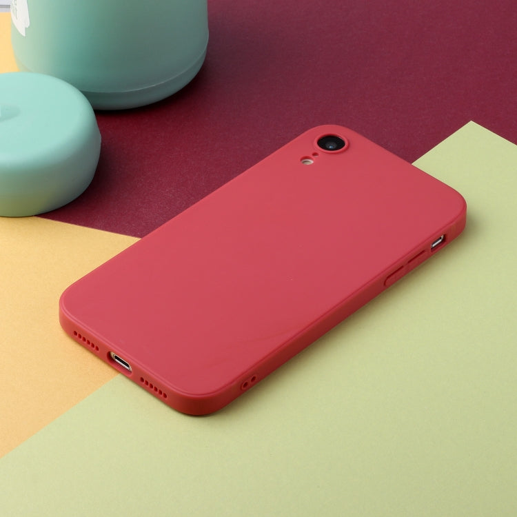 For iPhone XR Straight Edge Solid Color TPU Shockproof Case