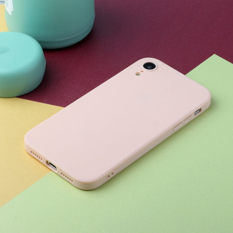 For iPhone XR Straight Edge Solid Color TPU Shockproof Case