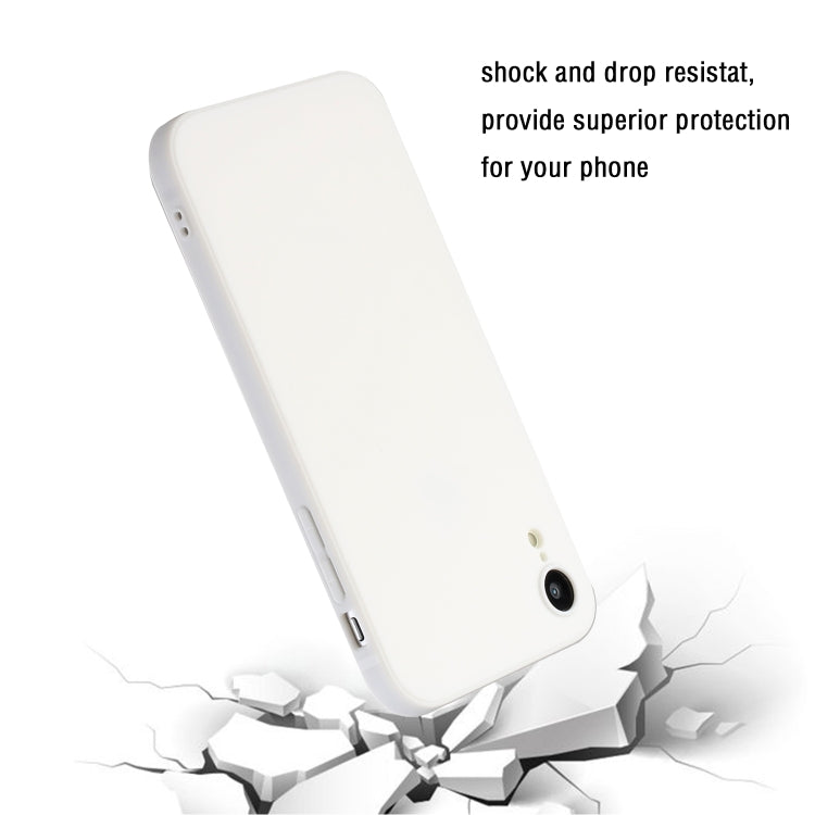For iPhone XR Straight Edge Solid Color TPU Shockproof Case