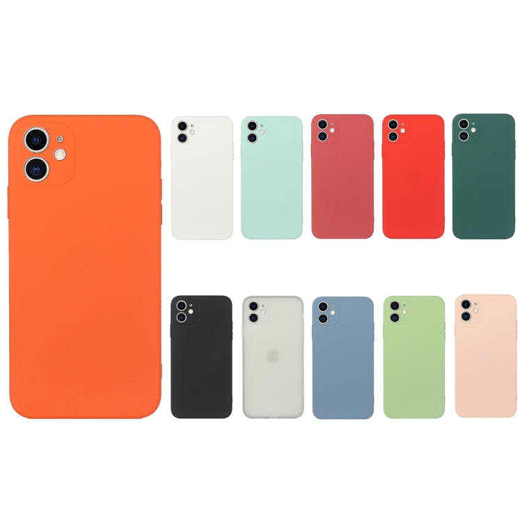 For iPhone 11 Straight Edge Solid Color TPU Shockproof Case