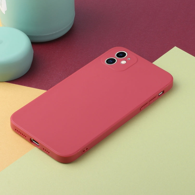 For iPhone 12 mini Straight Edge Solid Color TPU Shockproof Case