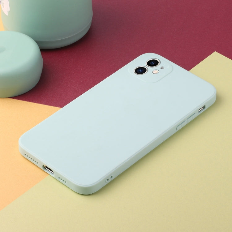 For iPhone 12 Straight Edge Solid Color TPU Shockproof Case