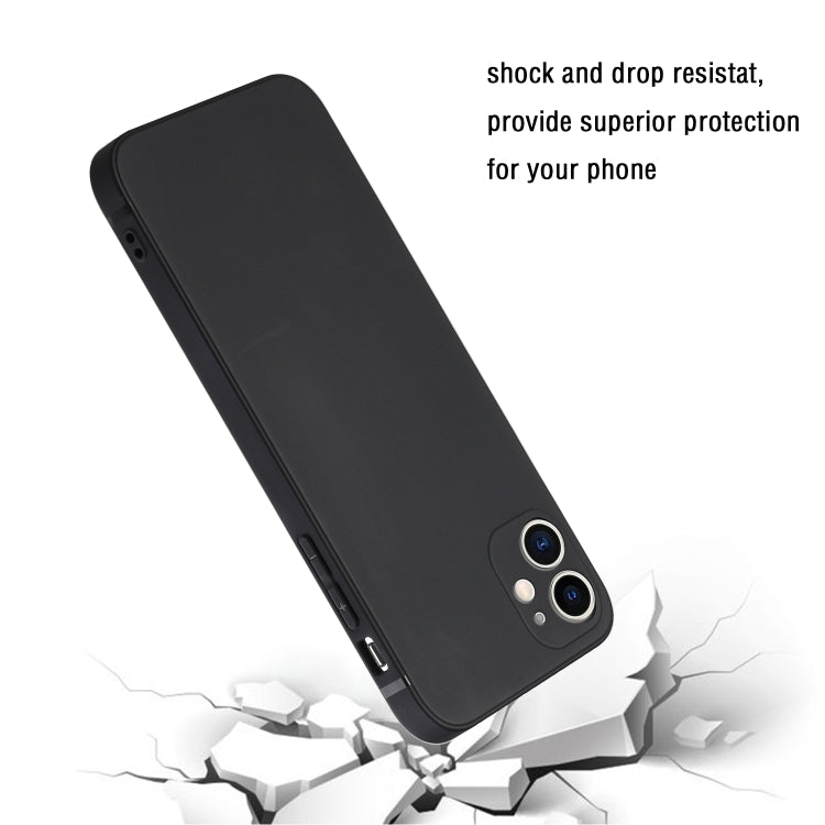 For iPhone 12 Straight Edge Solid Color TPU Shockproof Case