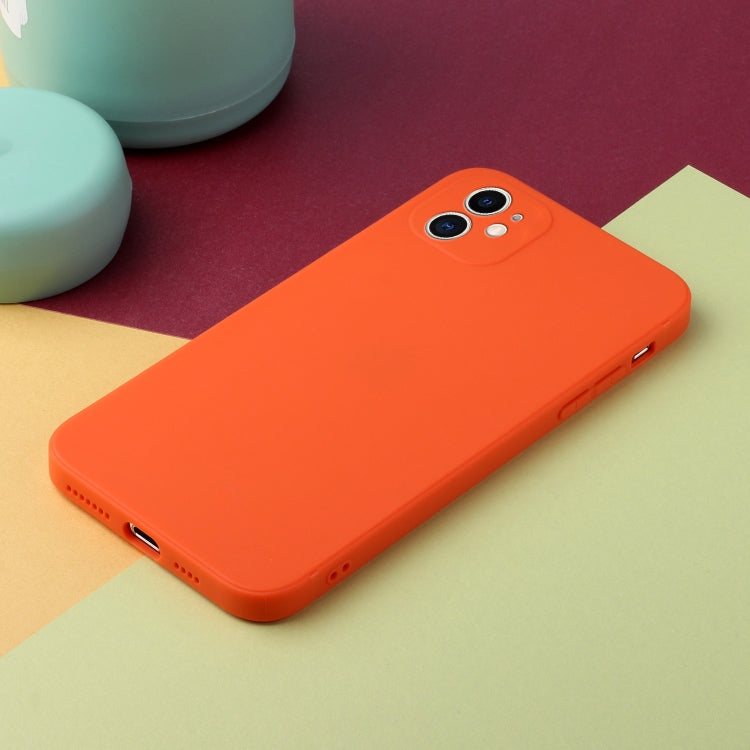 For iPhone 12 Straight Edge Solid Color TPU Shockproof Case