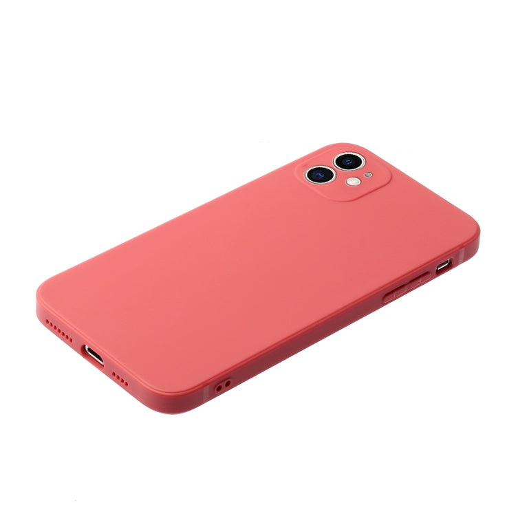 For iPhone 12 Straight Edge Solid Color TPU Shockproof Case