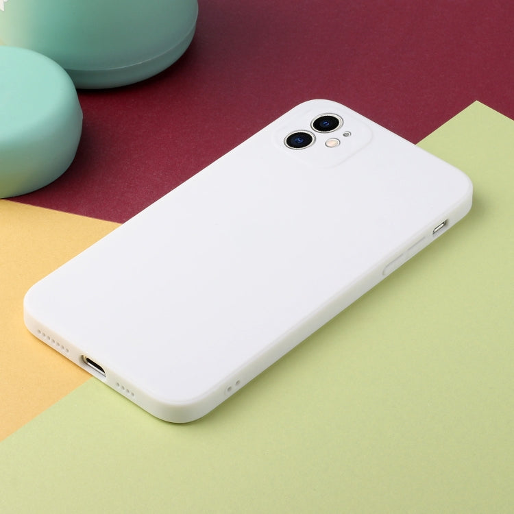 For iPhone 12 Straight Edge Solid Color TPU Shockproof Case