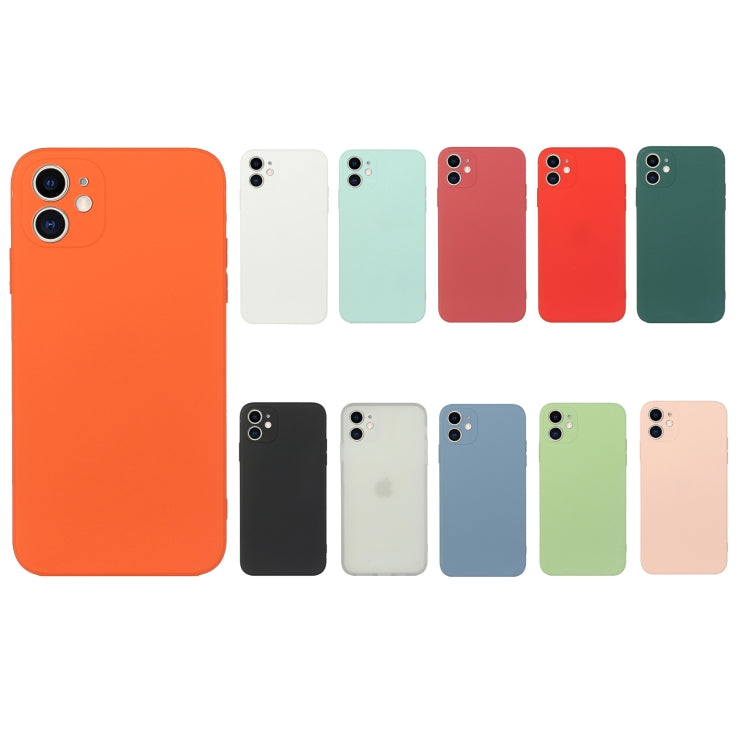 For iPhone 12 Straight Edge Solid Color TPU Shockproof Case