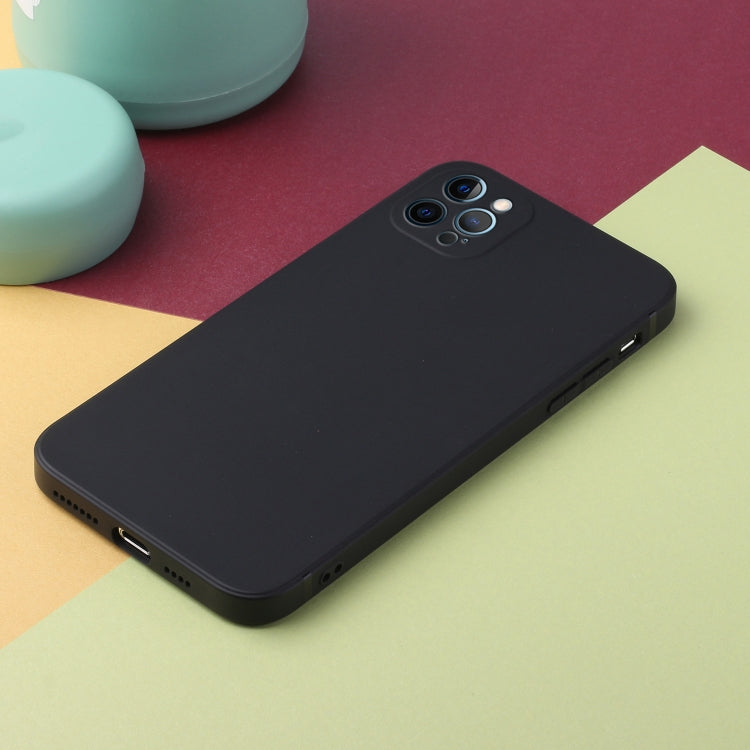 For iPhone 12 Pro Straight Edge Solid Color TPU Shockproof Case