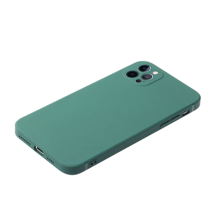 For iPhone 12 Pro Max Straight Edge Solid Color TPU Shockproof Case