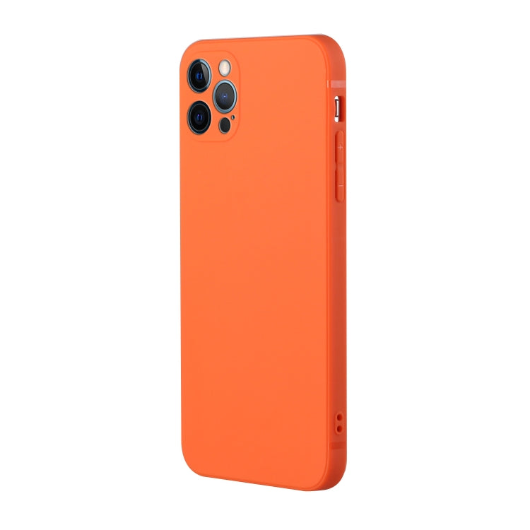 For iPhone 12 Pro Max Straight Edge Solid Color TPU Shockproof Case