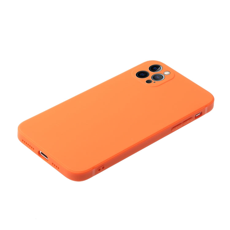 For iPhone 12 Pro Max Straight Edge Solid Color TPU Shockproof Case