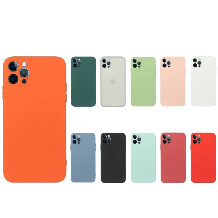 For iPhone 12 Pro Max Straight Edge Solid Color TPU Shockproof Case