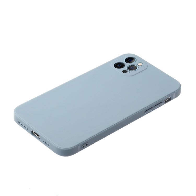 For iPhone 12 Pro Max Straight Edge Solid Color TPU Shockproof Case