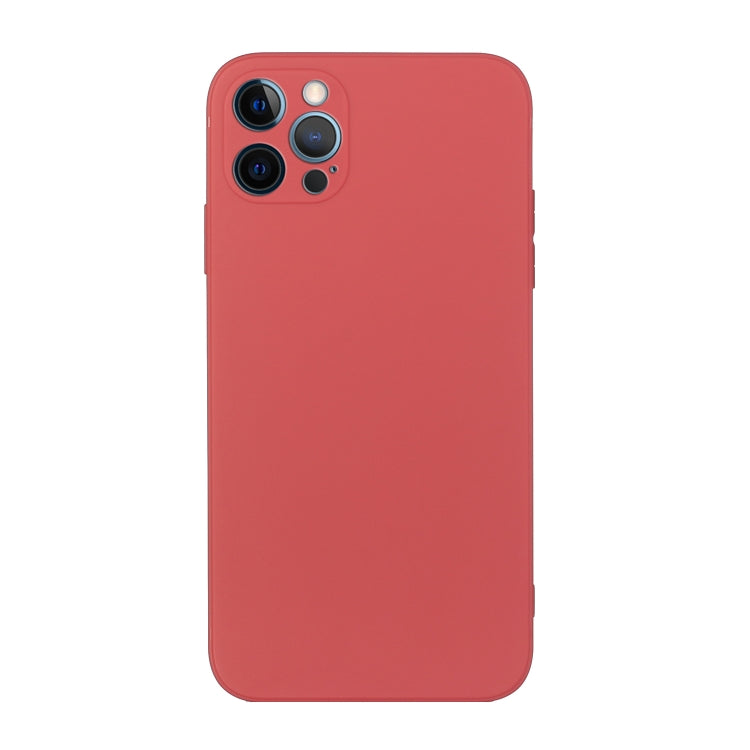 For iPhone 12 Pro Max Straight Edge Solid Color TPU Shockproof Case