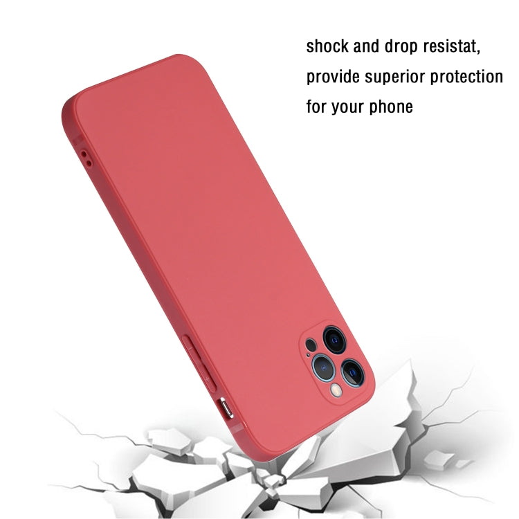For iPhone 12 Pro Max Straight Edge Solid Color TPU Shockproof Case