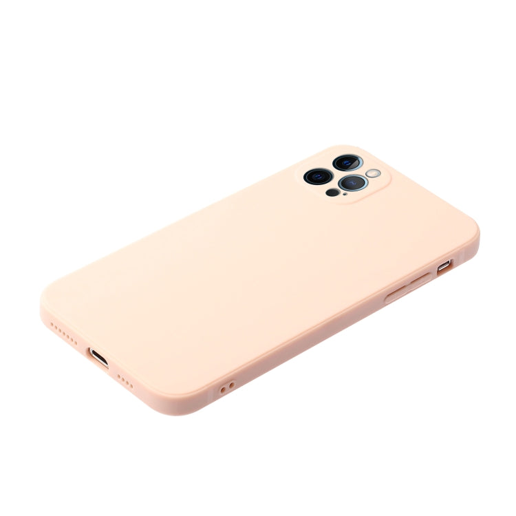 For iPhone 12 Pro Max Straight Edge Solid Color TPU Shockproof Case