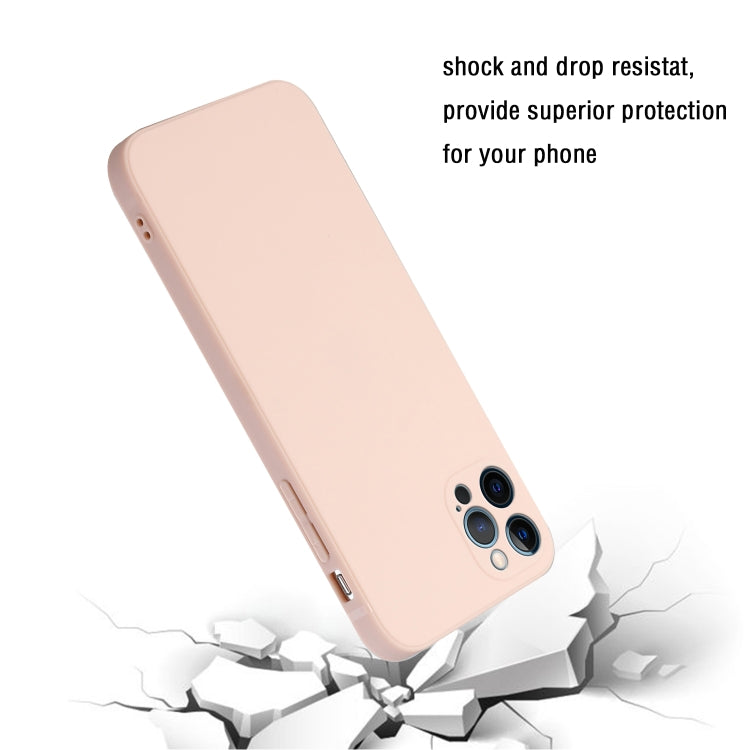 For iPhone 12 Pro Max Straight Edge Solid Color TPU Shockproof Case
