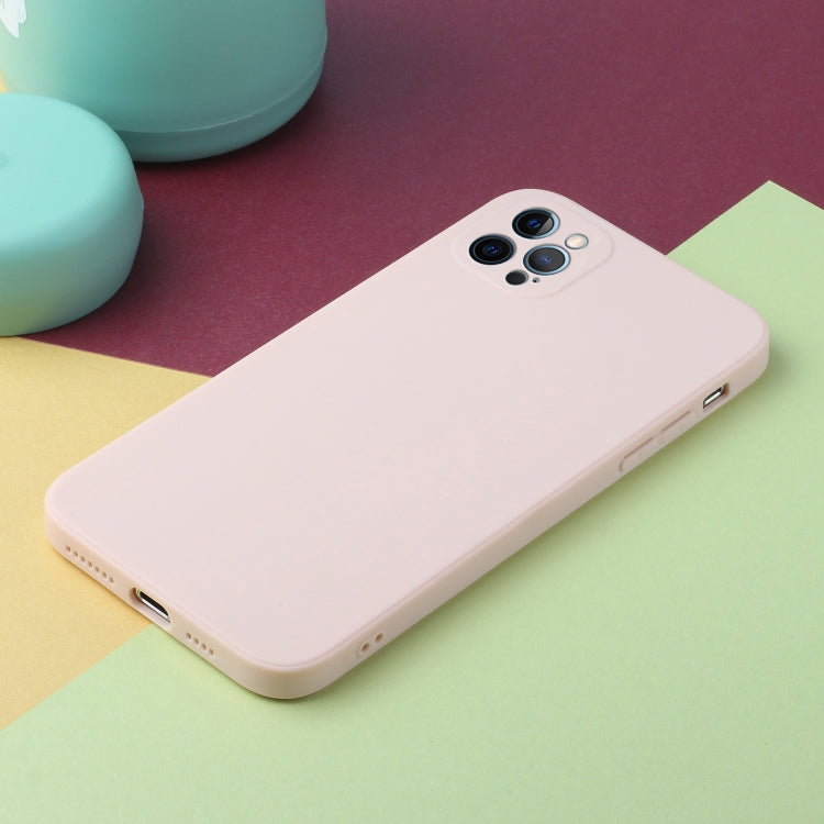 For iPhone 12 Pro Max Straight Edge Solid Color TPU Shockproof Case