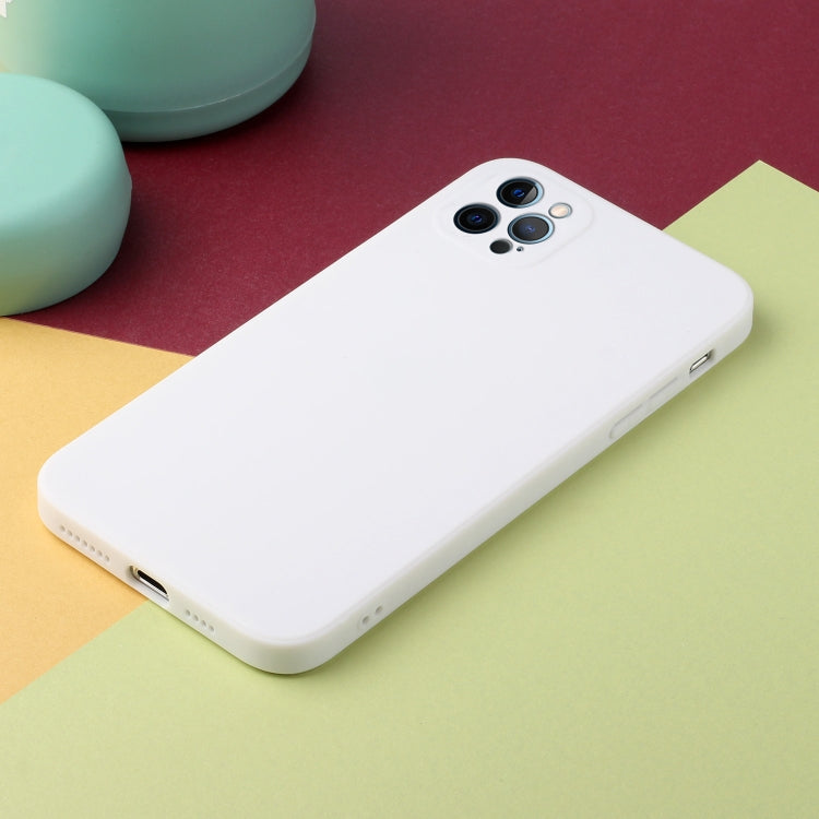 For iPhone 12 Pro Max Straight Edge Solid Color TPU Shockproof Case