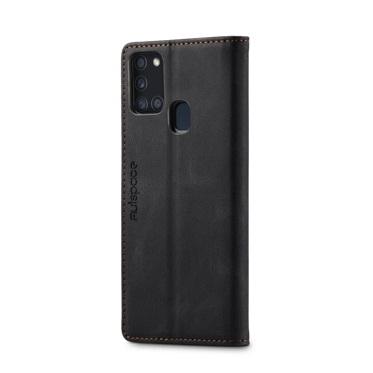For Samsung Galaxy A21s AutSpace A01 Retro Skin-feel Crazy Horse Texture Horizontal Flip Leather Case with Holder & Card Slots & Wallet & RFID
