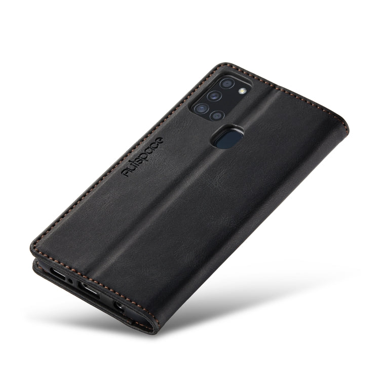 For Samsung Galaxy A21s AutSpace A01 Retro Skin-feel Crazy Horse Texture Horizontal Flip Leather Case with Holder & Card Slots & Wallet & RFID