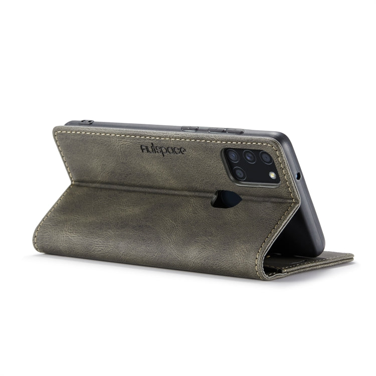 For Samsung Galaxy A21s AutSpace A01 Retro Skin-feel Crazy Horse Texture Horizontal Flip Leather Case with Holder & Card Slots & Wallet & RFID