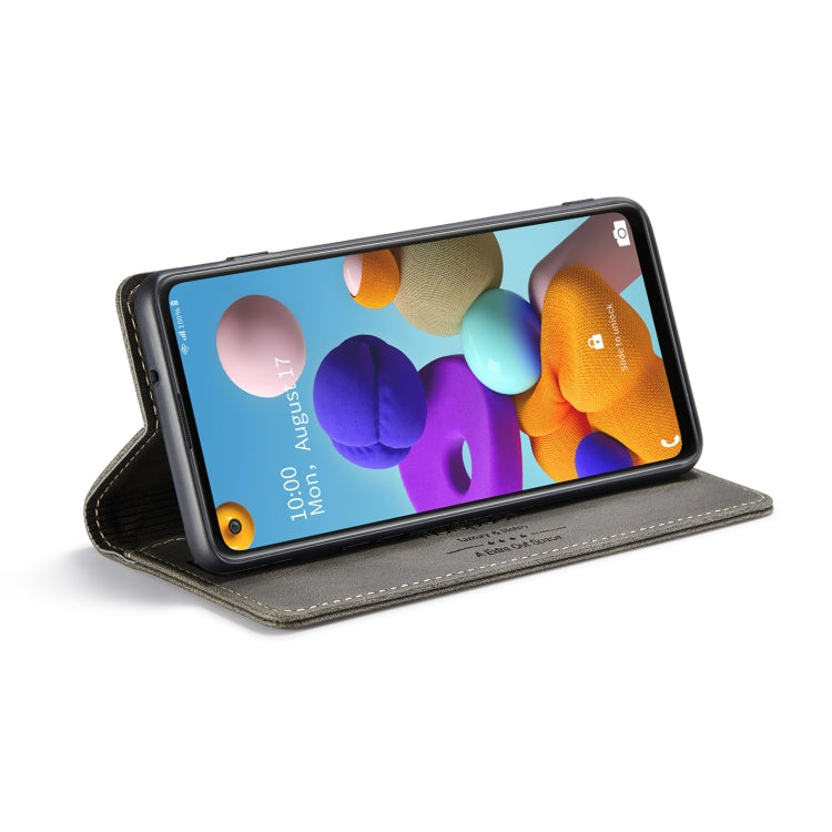 For Samsung Galaxy A21s AutSpace A01 Retro Skin-feel Crazy Horse Texture Horizontal Flip Leather Case with Holder & Card Slots & Wallet & RFID