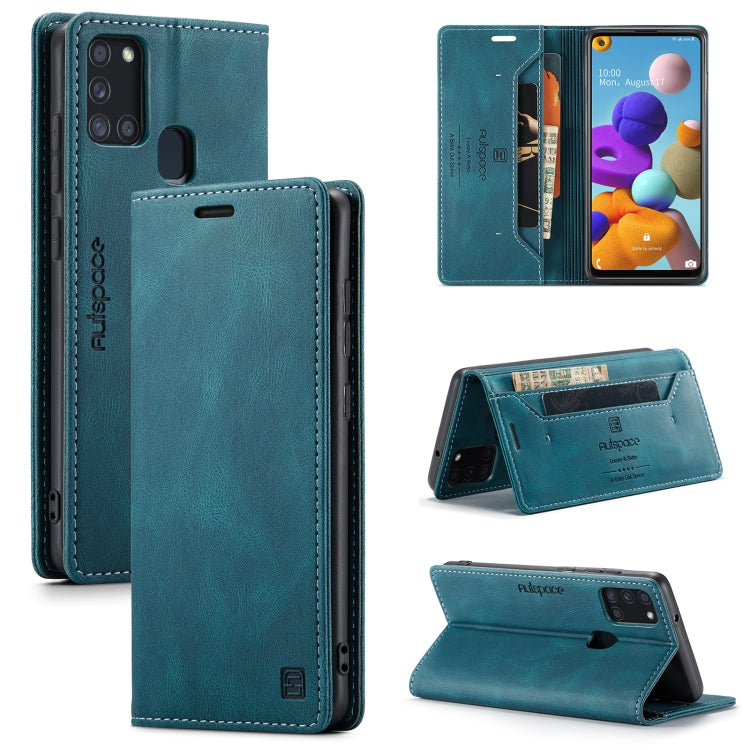 For Samsung Galaxy A21s AutSpace A01 Retro Skin-feel Crazy Horse Texture Horizontal Flip Leather Case with Holder & Card Slots & Wallet & RFID